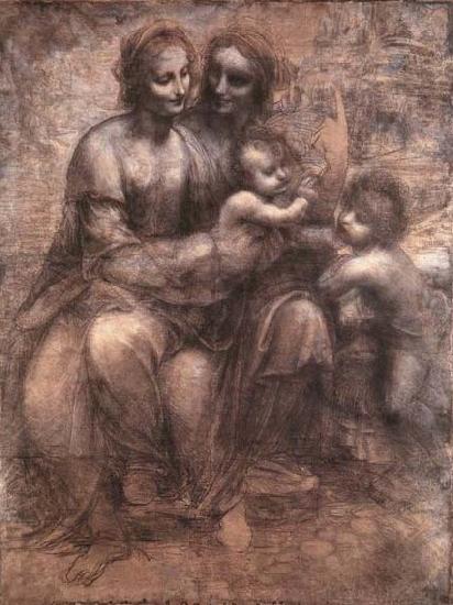 LEONARDO da Vinci Madonna and Child with St Anne and the Young St John oil painting image